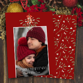 ミニマルな水彩乳母指クリスマスフォト シーズンカード