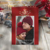 ミニマルな水彩乳母指クリスマスフォト シーズンカード