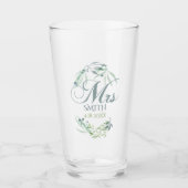 ミニマルな水彩画の群葉の花嫁 タンブラーグラス (正面)