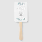 ミニマルな水彩緑の結婚式 ハンドファン (裏面)