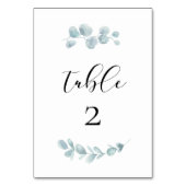 ミニマルな水彩緑 テーブルナンバー (裏面)