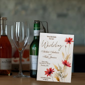 ミニマルな水色の赤い結婚花 セーブザデート