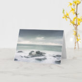 ミニマルな沿岸景観写真 カード (黄色い花)