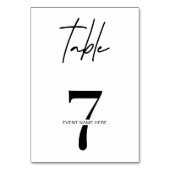 ミニマルな法人イベントのガラナイトテーブルナンバー テーブルナンバー (正面)