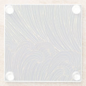 ミニマルな波、山脈芸術。 ガラスコースター (裏面)