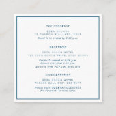 ミニマルな海軍白い四角の結婚式の詳細 エンクロージャーカード (裏面)