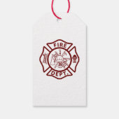 ミニマルな消防士「リトルヒーロー」赤ちゃんシャワー ギフトタグ (裏面)