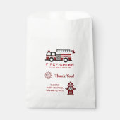 ミニマルな消防士「リトルヒーロー」赤ちゃんシャワー フェイバーバッグ (正面)