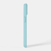 ミニマルな淡青色のモノグラム iPhone 15ケース (右側面)