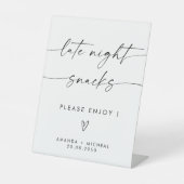 ミニマルな深夜の軽食の看板 台座サイン (正面)