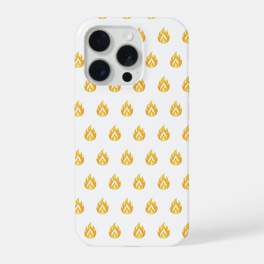 ミニマルな炎のアイコン ホットでおしゃれなグラフィック iPhoneケース (裏面)