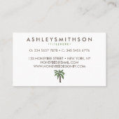 ミニマルな熱帯ヤシの木 名刺 (裏面)