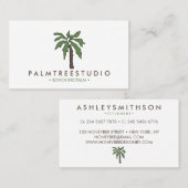 ミニマルな熱帯ヤシの木 名刺 (正面/裏面)