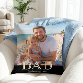 ミニマルな父の日ギフトの「Dad Established」写真 クッション