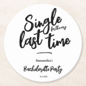 ミニマルな独身最後のパーティー ラウンドペーパーコースター (正面)
