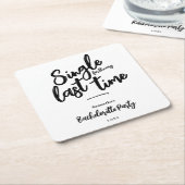 ミニマルな独身最後の夜のParty スクエアペーパーコースター (アングル)