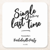 ミニマルな独身最後の夜のParty スクエアペーパーコースター (正面)