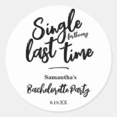 ミニマルな独身最後の夜のParty ラウンドシール (正面)