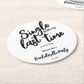 ミニマルな独身最後の夜のParty ラウンドペーパーコースター (アングル)