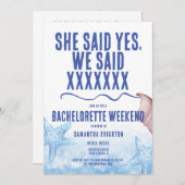 ミニマルな独身最後の週末の招待状 招待状 (正面/裏面)