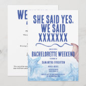 ミニマルな独身最後の週末招待状 招待状 (正面/裏面)