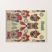 ミニマルな猫と犬が一緒に休日 ジグソーパズル (横)