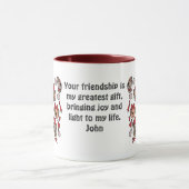 ミニマルな猫と犬が一緒に休日 マグカップ (中央)