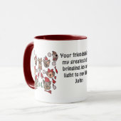 ミニマルな猫と犬が一緒に休日 マグカップ (正面左)