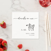 ミニマルな猫のかわいい結婚猫 スタンダードカクテルナプキン (インサイチュ)