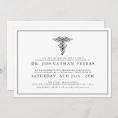 ミニマルな獣医Graduation|Retirementの招待 招待状 (正面/裏面)