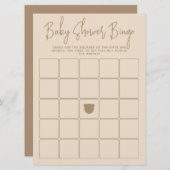 ミニマルな現代のクマの赤ちゃんシャワー ビンゴ ゲーム 招待状 (正面/裏面)