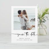 ミニマルな現代の写真 Save the Date 招待状 (スタンド正面)