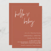 ミニマルな男女兼用デザートベイビーシャワー 招待状 (正面/裏面)