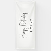 ミニマルな男女兼用ハッピーバースデー名前付き 横断幕 (縦)