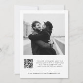 ミニマルな異なるフォントの写真QRコードウェディング 招待状 (裏面)