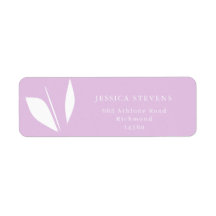 ミニマルな白いシルエット葉の紫色