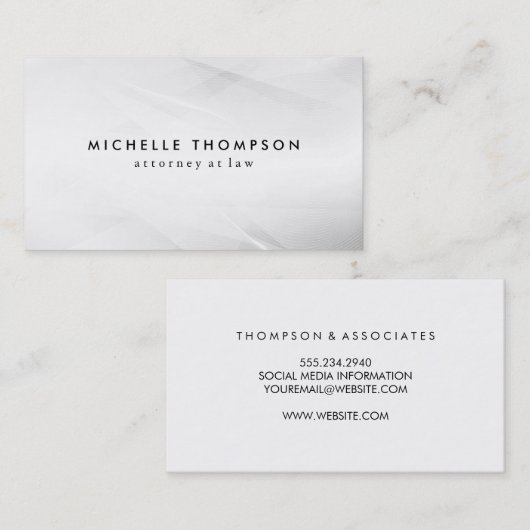 ミニマルな白いテクスチャグランジ、テクスチャビジネス 名刺 (正面/裏面)