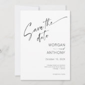 ミニマルな白い写真日付を保存 セーブザデート (正面)