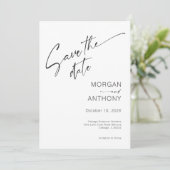 ミニマルな白い写真日付を保存 セーブザデート (スタンド正面)