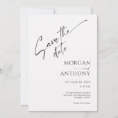 ミニマルな白い写真日付を保存 セーブザデート (正面)