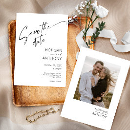 ミニマルな白い写真日付を保存 セーブザデート