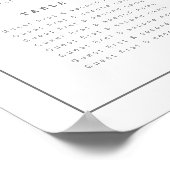 ミニマルな白とグレーの結婚式 16テーブル席配置図 ポスター (角)