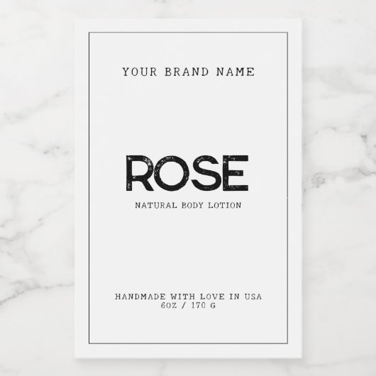 ミニマルな白のモダンでエレガントなボディローションラベル フードラベル (シングルラベル)
