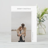 ミニマルな白のモダン写真ホリデーカード シーズンカード (スタンド正面)