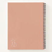 ミニマルな白猫オンピンクの名前ノート ノートブック (裏面)