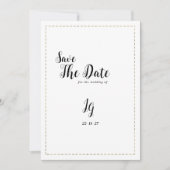 ミニマルな白金ゴールド書の日付を保存 招待状 (正面)