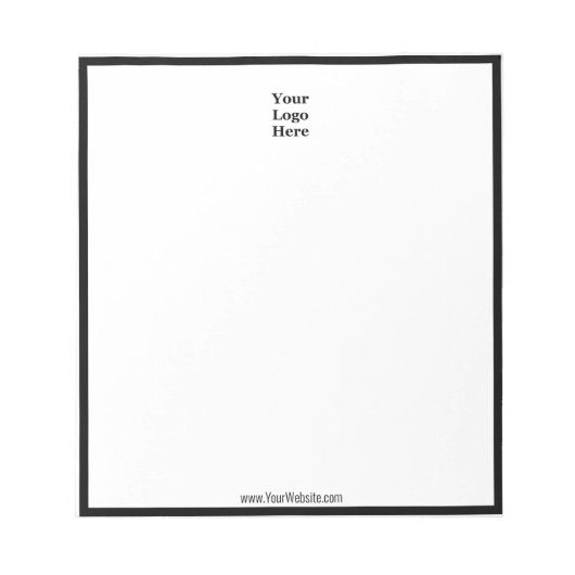 ミニマルな白黒あなたのロゴはこちら ノートパッド (正面)