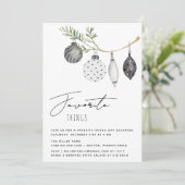 ミニマルな白黒のお気に入りのモノ 招待状 (スタンド正面)