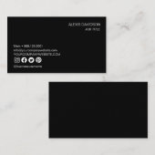 ミニマルな白黒のソーシャルハンドルなしロゴ 名刺 (正面/裏面)