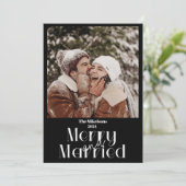 ミニマルな白黒の写真メリーと結婚した シーズンカード (スタンド正面)